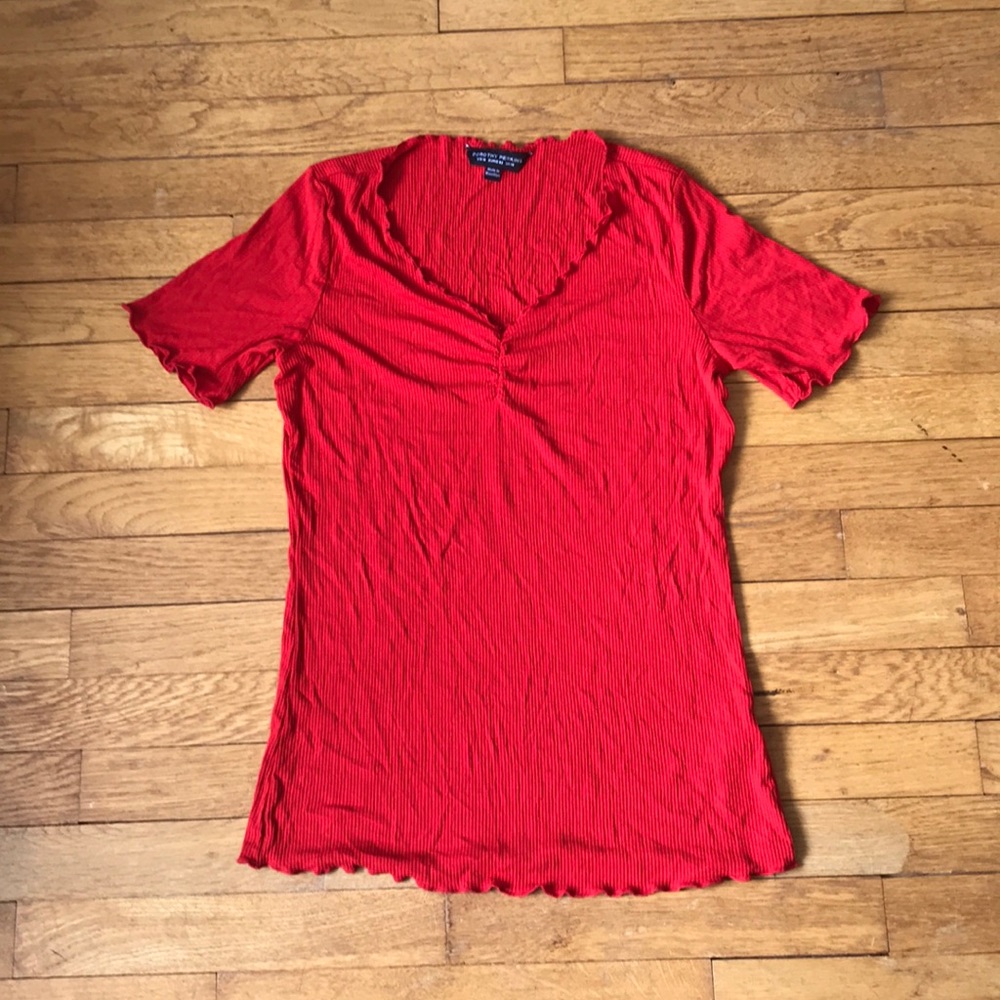 Dorothy Perkins Crimson Ribbed Top